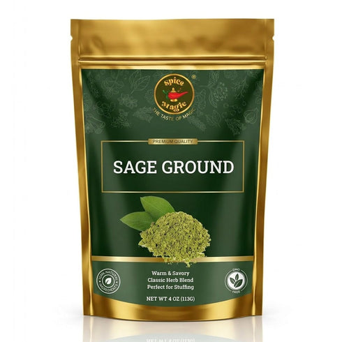 Spice Magic Ground Sage, 4 oz (113g)- Premium Ground Herb for Savory