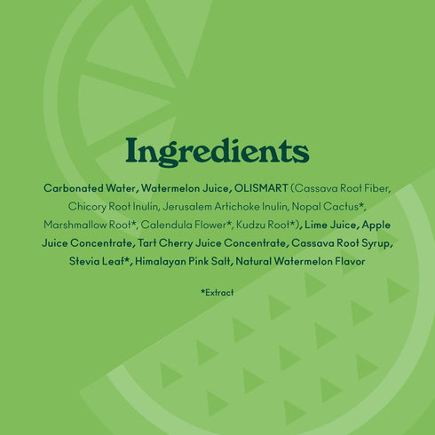 Packed 12oz (12-Cans) OLIPOP Prebiotic Soda Pop, Watermelon Lime, A New Kind of Soda with Prebiotics, Fiber