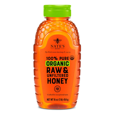 Nate's Organic 100% Pure, Raw & Unfiltered Honey - USDA Certified Organic
