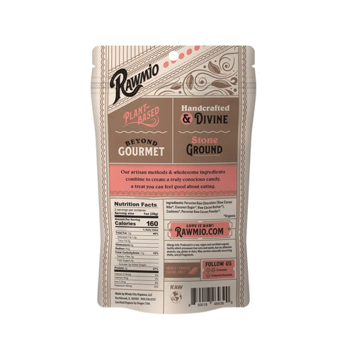 70% 1 Pack, 2 oz. Rawmio Chocolate Covered Cashews - Organic, Raw, Vegan, Dark Chocolate