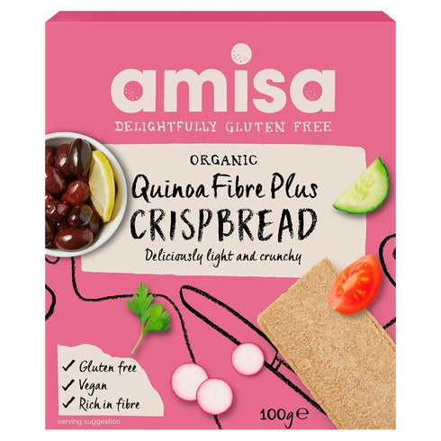 Amisa Organic Gluten Free Quinoa Fibre Plus Crispbread - 100g