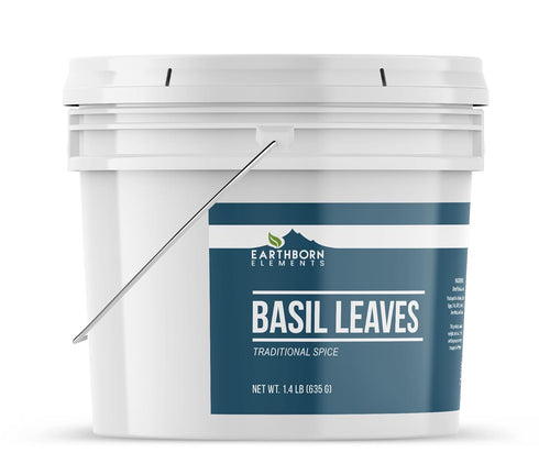 1 Earthborn Elements Basil Leaves Gallon Bucket, Kitchen Staple, Aromatic & Versatile, Chopped
