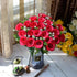 NURCIX 24 (24 Roses Bouquet Plant Simulation Flowers Western Bud Bud Roses Fake Flowers Wedding Hand Bouquet red