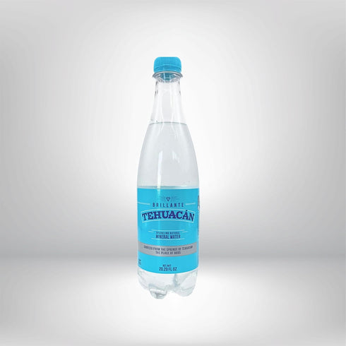 TEHUACN BRILLANTE 600 ML, 24 Pack, Sparkling Mineral Water, Mexico
