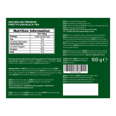 VAHDAM First Flush Darjeeling Tea - 50 Cups (3.53oz) | Loose Leaf Black Tea, Flowery & Aromatic