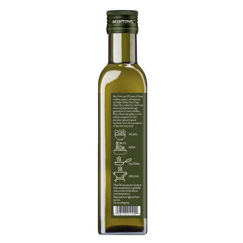 8.5 Oz Mantova Italian Golden Extra Virgin Olive Oil - Healthy EVOO - Perfect for Salads and Dressings