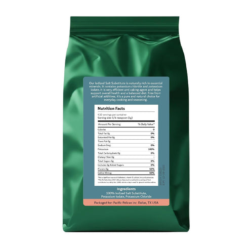 100% (1 (Pack 2) Pacific Pelican Iodized Salt Substitute | Sodium Free Salt | Fine Grain, Pure Rock Salt, Natural