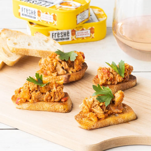 10 pack 4.25 oz. Packaged Backpacking Fresh Gourmet Canned Tuna (Sicilian Caponata, of tin) Freshly Skipjack Tuna Fish