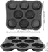 WIHFHGZ 8 Hamburger Bun Cavity Silicone Bakery Pan, Heat Non Stick, Easy Release for Kitchen Baking - Durable Reusable