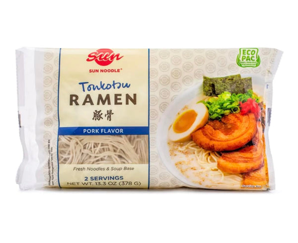 Generic Tonkotsu Ramen Sun Noodle Brand | Delicious Pork Flavor Fresh Ramen Noodle