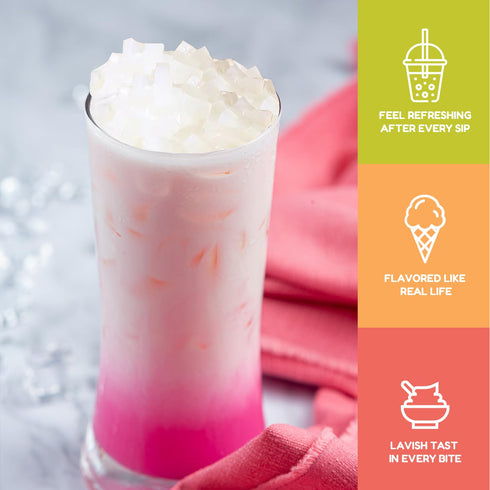 400 400g Fanale Coconut Jelly Topping nata de coco for Bubble Tea g | Lychee Jelly | for Boba Tea, Smoothies, Slushes