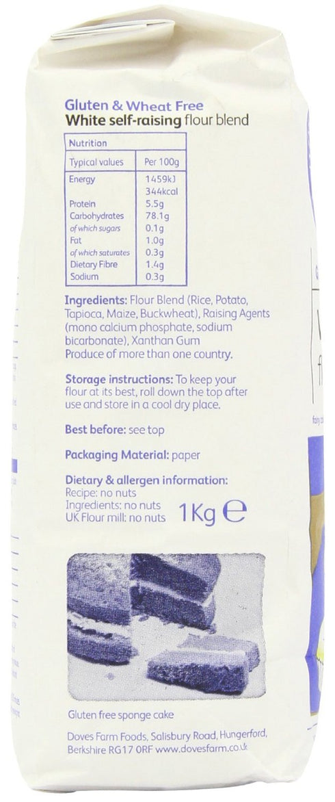 (1Kg) Pack 2 Doves Farm Gluten & Wheat Free White Self-Raising Flour Blend