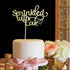 Sprinkled with Love Cake Topper for Baby Shower, Wedding, Birthday Party Decorations, Gold Glitter