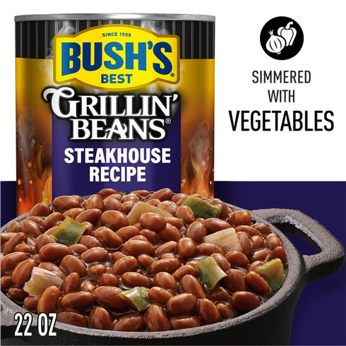 22 Oz (Pack 3) Bush's Steakhouse Recipe Grillin' Beans