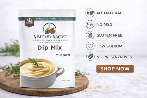 3 Packs, 1 oz. 16 A Blend Above Mustard Dip Mix, Each, Makes Ounces, Gluten-Free, No MSG, All Natural, No