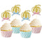 24pcs Pumpkin Gender Reveal Cupcake Toppers, Baby Shower Girl or Boy Party Decorations Supplies, Pumpkin Food Pick