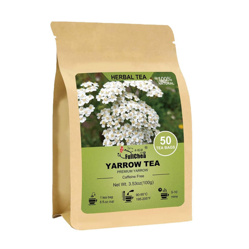 FullChea - Yarrow Tea Bags, 50 Count, 2g/bag - Premium Yarrow Herb