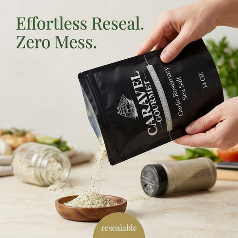14 oz Garlic Rosemary Sea Salt for Cooking & Finishing Garlic & Rosemary Seasoning Blend Premium Gourmet Salt