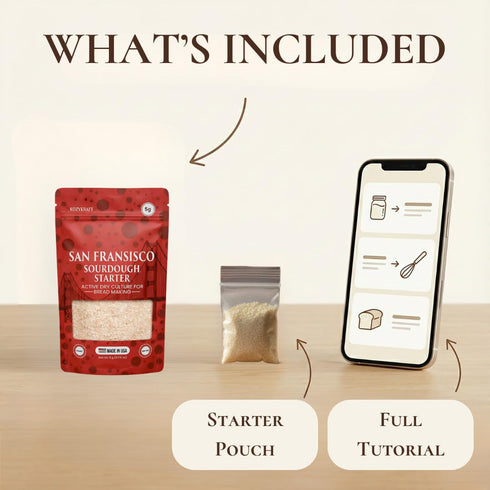 KozyKraft Packet (1 5g) San Francisco-Style Dehydrated Sourdough Starter Culture, Dry Sourdough Starter for Artisan