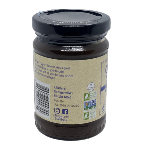 24Vegan All Natural Non-GMO Vegan Oyster Sauce, 7.5 oz - Certified, NO MSG ADDED