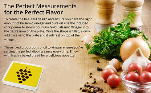 Vineyard Select Olive Balsamic Dipping Plate - Gourmet Flavor Enhancer