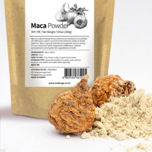 ONDAMGO 7.05 Maca Root Powder Ounces Fresh Harvest from Peru for Salad Smoothies, Baking, Energy, Breakfast, Tea (Maca