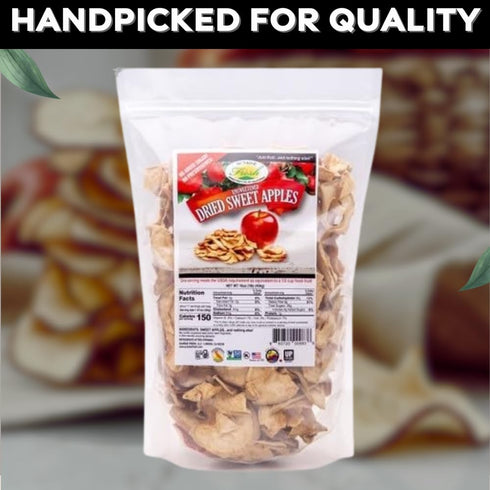 '-1 lb Sunrise Fresh No Sugar Added Dried Sweet Apples: Gluten-Free, Low-Calorie, No Preservatives, Unsulfured