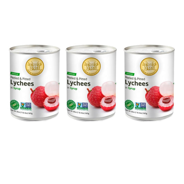 Premium Lychees in Syrup (3) - 20 oz | Natural Ingredient |