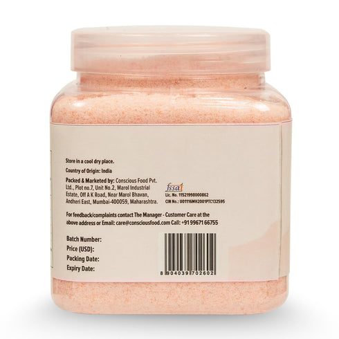 35.27 oz Conscious Food Himalayan Pink Salt, - Pure, Natural, Unrefined & Mineral-Rich, Chemical-Free Himalayan Salt