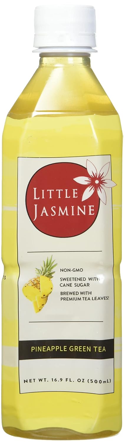 Little Jasmine Pineapple Green Tea, Sweetened with Cane Sugar, Real Fruit Juice,