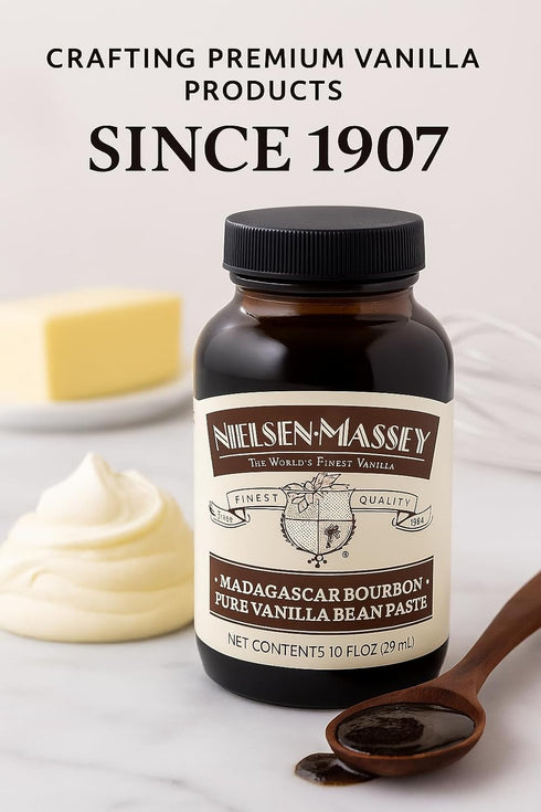 10 oz Nielsen-Massey Pure Vanilla Bean Paste, | All-Natural, Certified Kosher Premium Baking & Cooking Vanilla