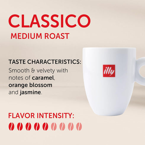 100% 32 Count, 1 Pack illy Coffee K Cup, Pods for Keurig Machines, Classico Medium Roast, Arabica, Premium Italian