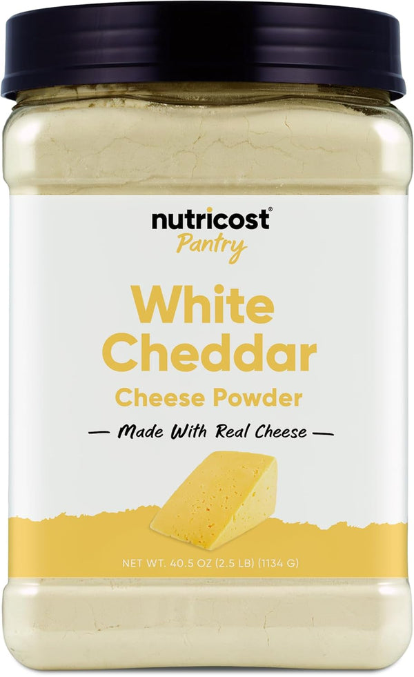Nutricost Pantry White Cheddar Cheese Powder (2.5 Pounds Per Bottle) - Powdered