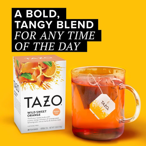 20 (2ea) Pack) TAZO Tea Bags, Wild Sweet Orange (Herbal Tea), & Organic Peachy (Green Tea) CT (Variety