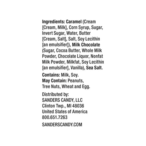 18 oz (Pack 2) Sanders Thins Sea Salt Caramels Variety, Milk & Dark Chocolate, Tubs