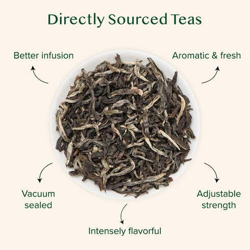 VAHDAM White Mountain Oolong Tea Loose Leaf (1.76oz/25 Cups) | High Elevation Grown | Vacuum Sealed | Brew Hot, Iced,