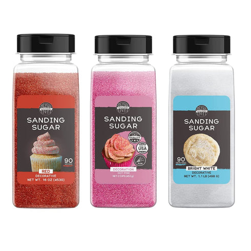 Birch & Meadow Red, Pink, and White Sanding Sugar Bundle, (1 lb)