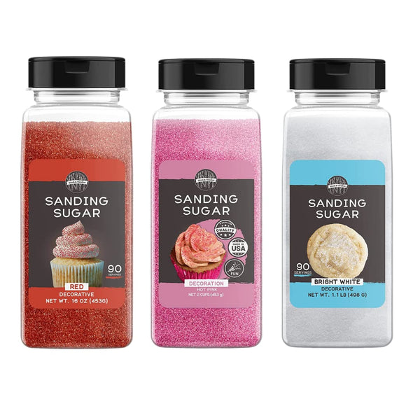 Birch & Meadow Red, Pink, and White Sanding Sugar Bundle, (1 lb)