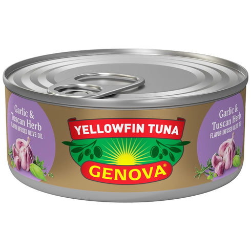 4 Pack, 5 oz. (Pack 4) Genova Wild Caught Premium Yellowfin Tuna, Flavor Variety Can