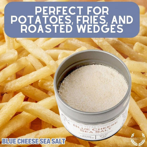GLP-1 2.7oz Blue Cheese Sea Salt | Gourmet Infused Sea Salt | Artisanal Seasoning | Non GMO, All Natural | Magnetic Tin