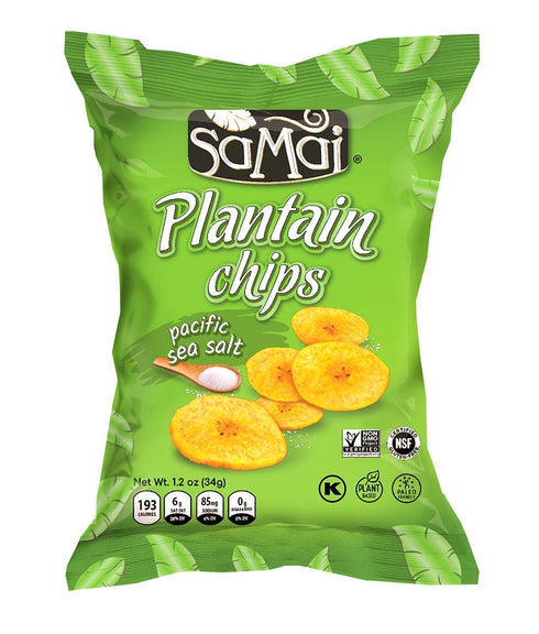 SAMAI Pacific Sea Salt Plantain Chips 1.2oz (Pack of 60) - Gluten