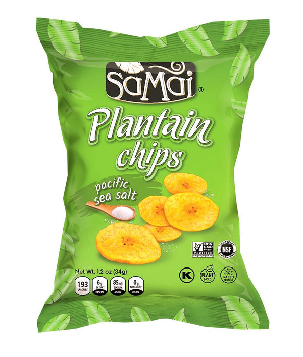 SAMAI Pacific Sea Salt Plantain Chips 1.2oz (Pack of 60) - Gluten