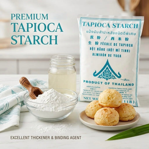 16 oz 1 LB (Pack 1) Thairaya Tapioca starch (Basic), Thailand All-Natural Gluten-Free Flour for Baking, Cooking, Frying