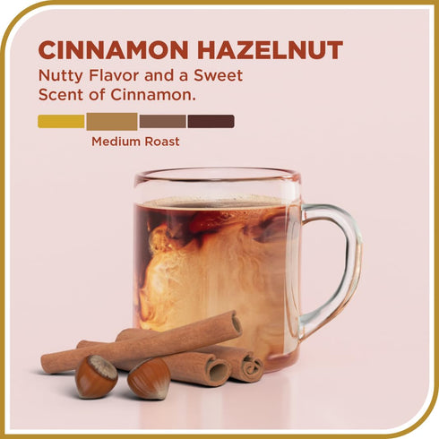 100% (12 oz Don Francisco's Cinnamon Hazelnut Ground Flavored Coffee: Rich, Aromatic Arabica Blend - Medium Roast for a