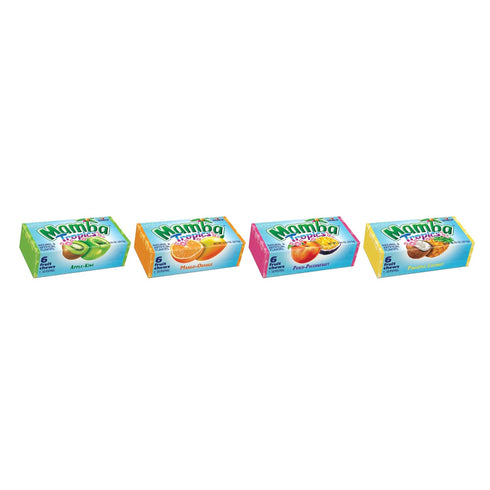 Mamba 6 (Pack 48) Tropics Fruit Chews Candy, Pieces
