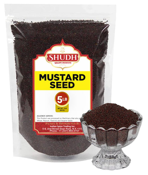 jimidar 5 LB 80 oz SHUDH Black Mustard Seed | | Whole Spice (Kali Rai) ~ All Natural | Gluten Friendly | NON-GMO |