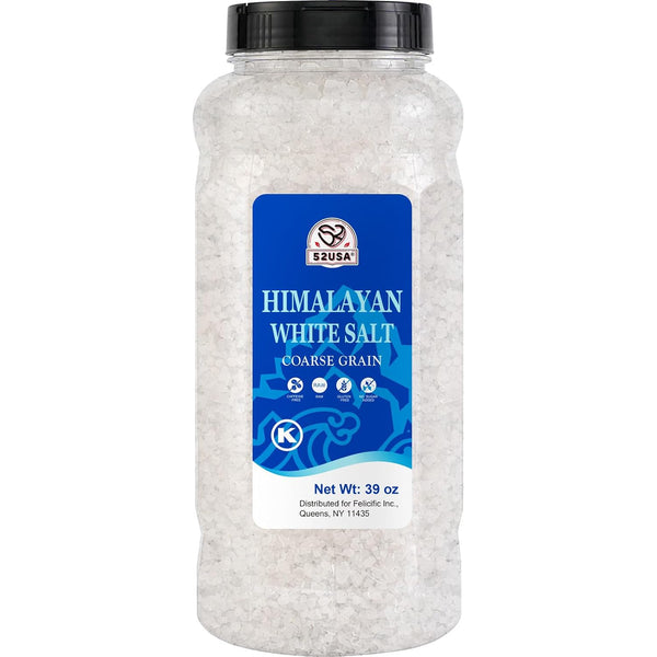 52USA Himalayan White Salt Coarse, Sea Salt for Grinder Refill, 39 oz