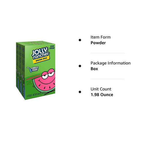 6 (Pack 8) Jolly Rancher Watermelon Singles To Go Drink Mix, CT