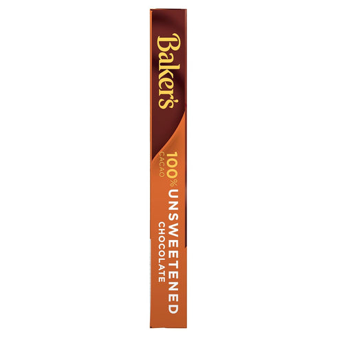 by Baker's 100 (4 oz Baker's Unsweetened Chocolate Premium Baking Bar with % Cacao Box)