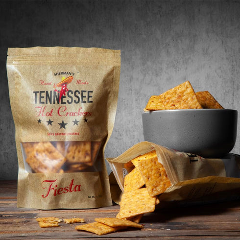Pack, (4 Pack, 4 Sherman's Tennessee Hot Crackers, Spicy Snack Cracker Variety flavors - Original, Fiesta, Garlic